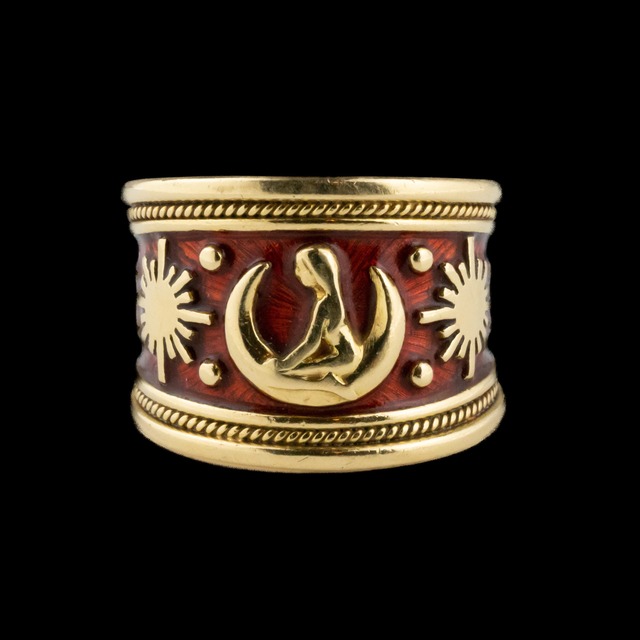 【貴重】イギリス Elizabeth Gage エリザベスゲージ  Virgo(おとめ座) from the Zodiac series K18 リング　DR00485