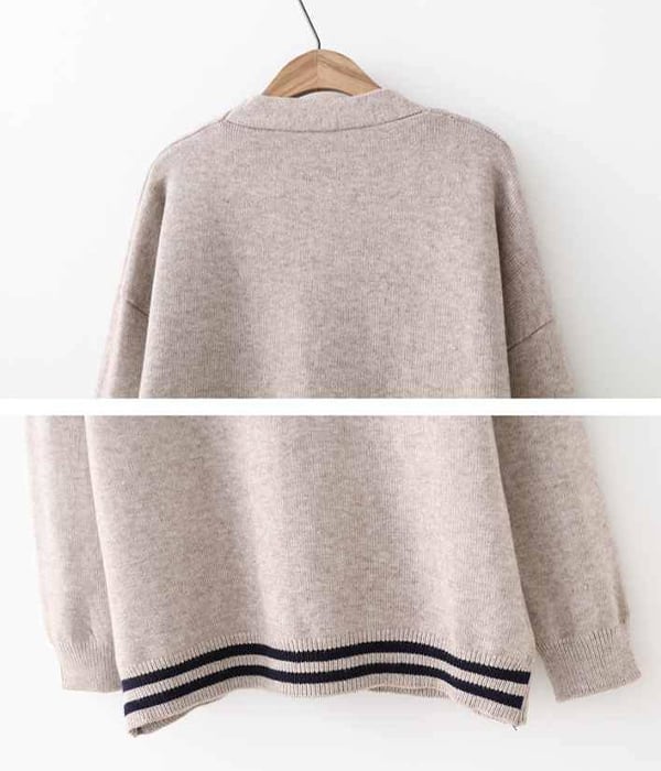 カジュアルに羽織れるアシンメトリーライン長袖カーディガン | catty