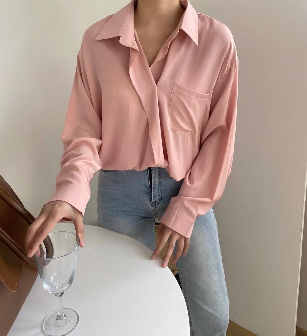 スキッパーとろみシャツ　AJ2205-611