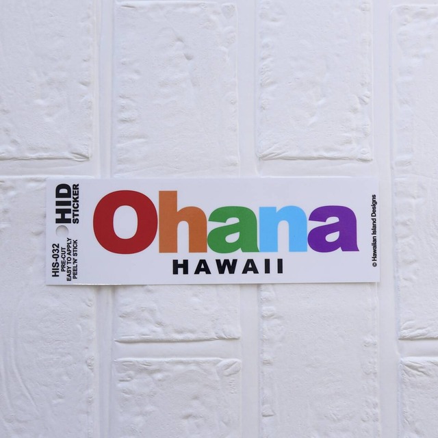 ★ハワイアン雑貨★HAWAII Ohanaステッカー／オハナ／家族 仲間／デカール／カラフル シール／HID＜HIS-032＞