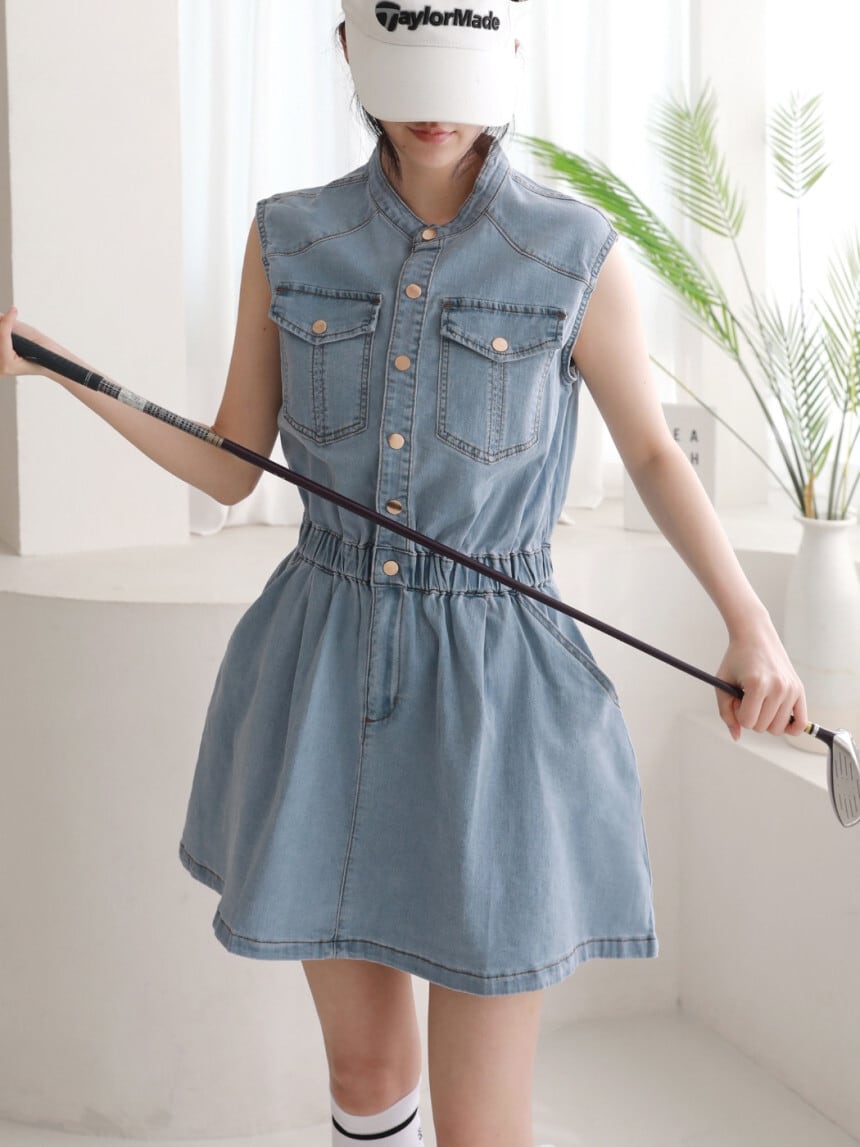 ダブルポケットデニムワンピース(インナーパンツ付き) | Festa Golf
