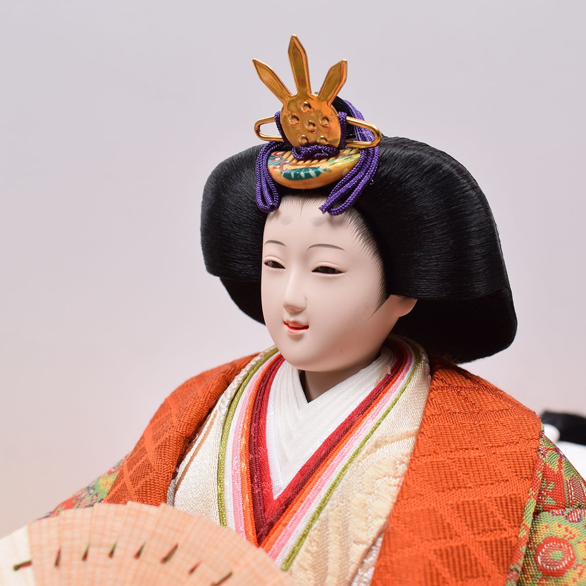 雛人形 親王飾り【龍村美術織物 花鳥梅花文錦(緑)】モダン｜おしゃれ