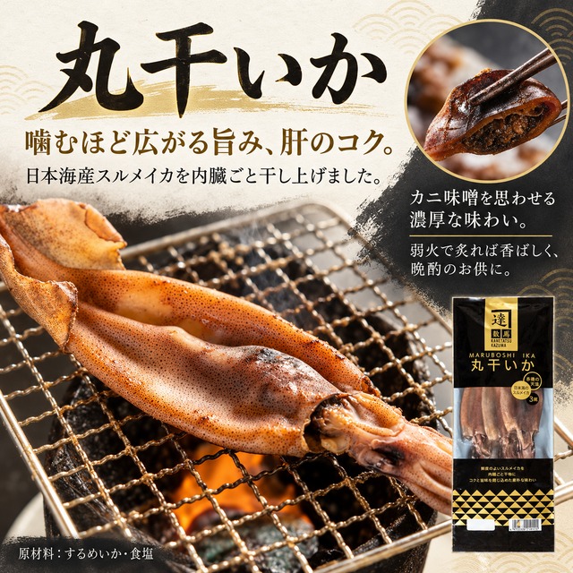 日本海産いかの味くらべ4種セット｜丸干いか・いか開き干し・干ほたるいか・白身いか