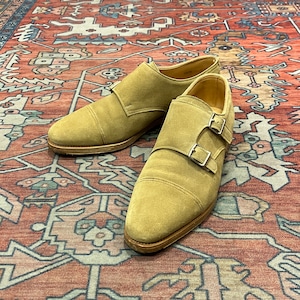 JOHN LOBB "WILLIAM" SUEDE DOUBLE MONK SHOES《7 E》