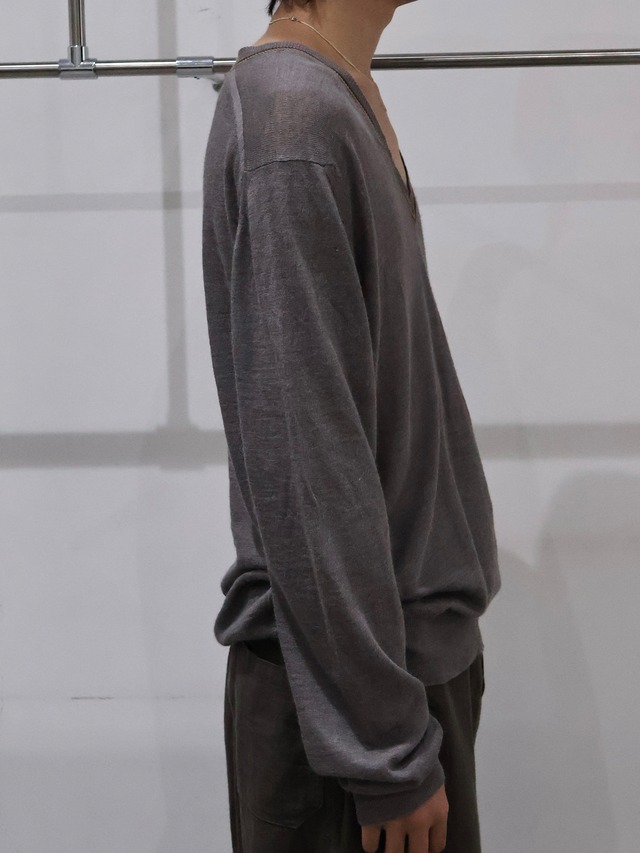 【GUCCI】V neck linen silk summer knit
