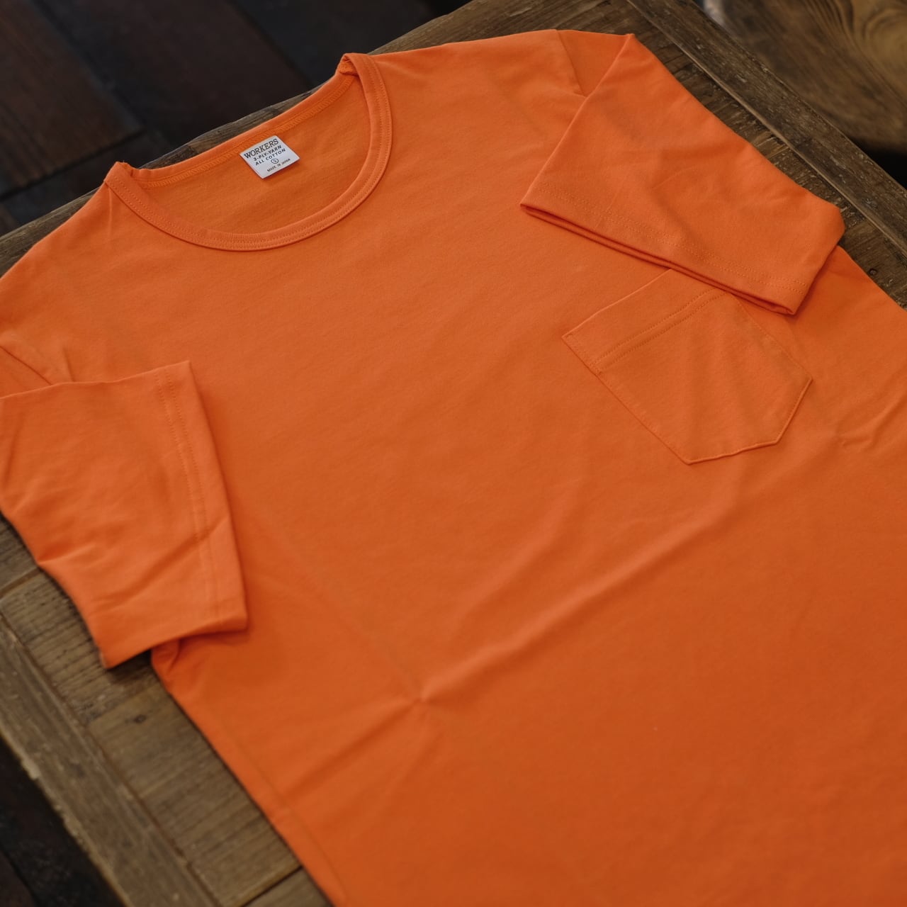 Workers（ワーカーズ） 別注 3PLYスリム ポケットTシャツ オレンジ