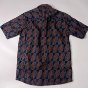 Johnbull ジョンブル 総柄 半袖シャツ 柄シャツ M/グレー×オレンジ メンズ サンプル品