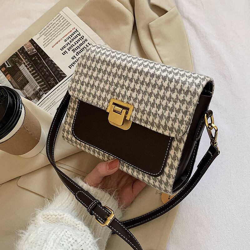 スタンダードパターン レトロ スクウェア メッセンジャーバッグ 手作りハンドバック91889030318