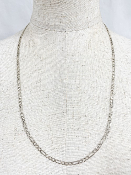Old 925 Silver Figaro Chain Necklace Made In Italy