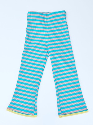 【26SS】KOQUELIKO(コキュリコ)Chop pants orange border(T)パンツ リブ オレンジ ボーダー