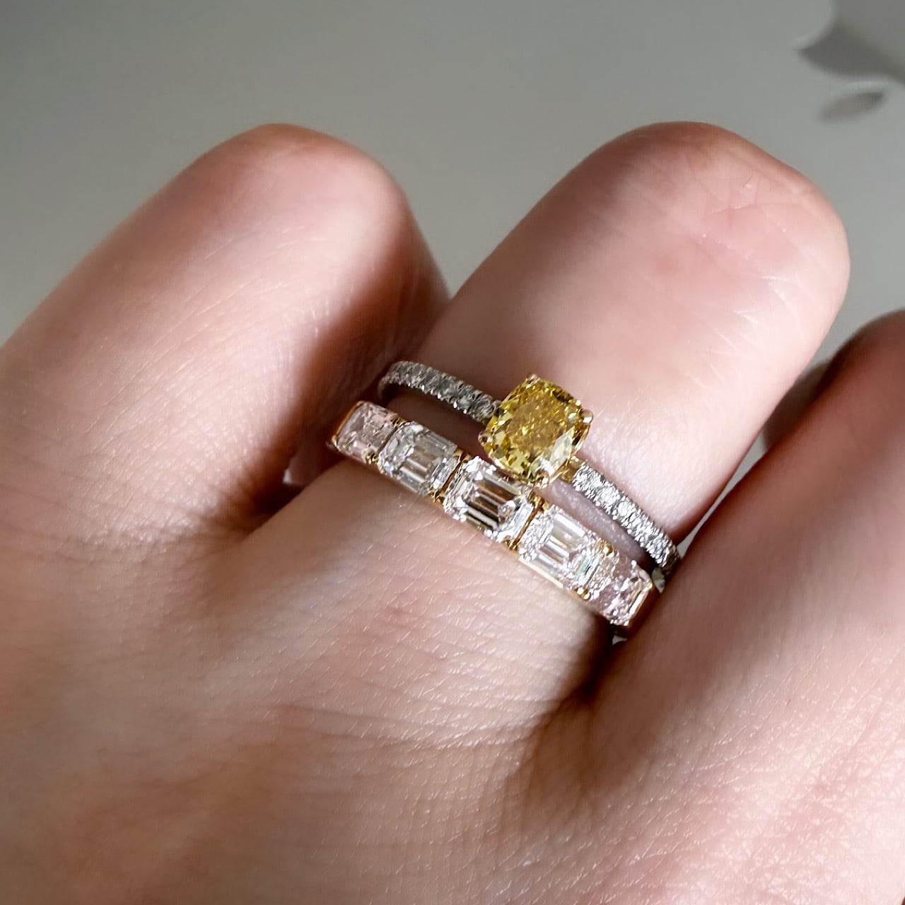 ファンシー ディープイエロー ダイヤモンドリング 0.503ct プラチナ