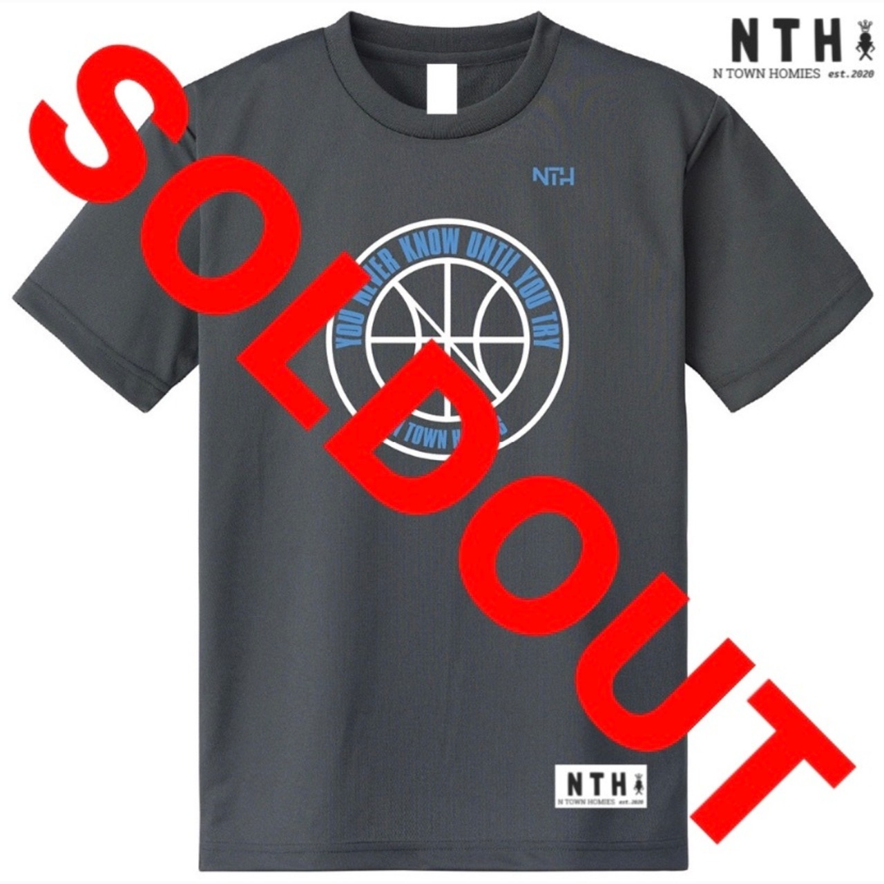 “YOU NEVER KNOW UNTIL YOU TRY” colour Darkgray×White×Aquagray - 1