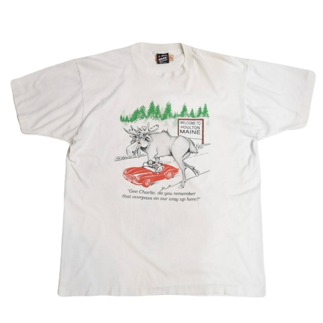 USED 90s Moose graphic T-shirt -Large 02533