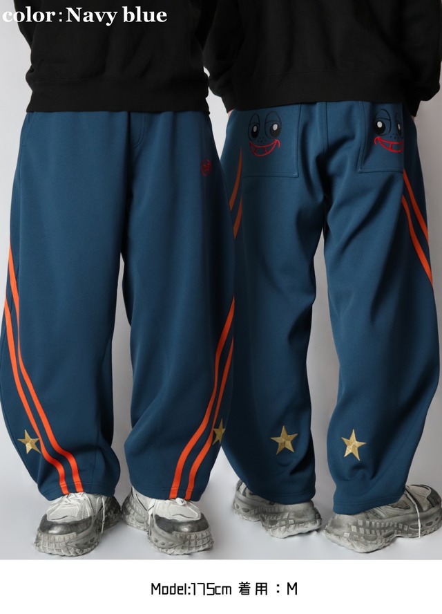 2LINE★SMILE BACK barrel leg pants(ツーライン★スマイルバックバレルレッグパンツ)【Dark purple】