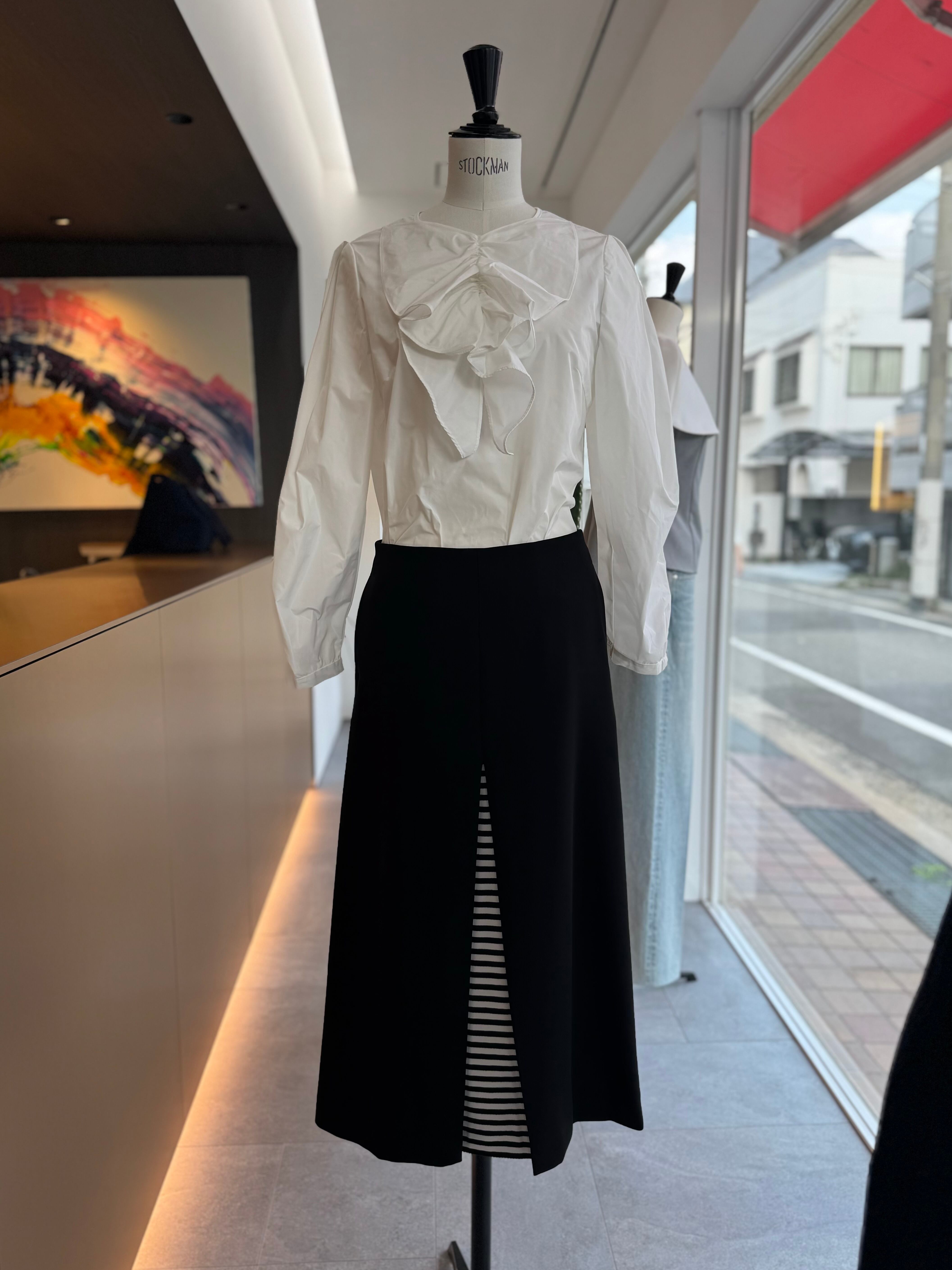 BORDERS at BALCONY フロントプリーツスカート FRONT PLEATS