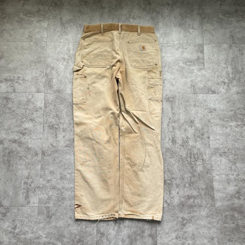 90s USA製 ブラウン ダブルニー Carhartt B01 33×32 詳細写真3