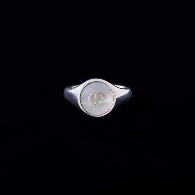 PEACE SHELL SILVER INLAY RING・WHITE SHELL