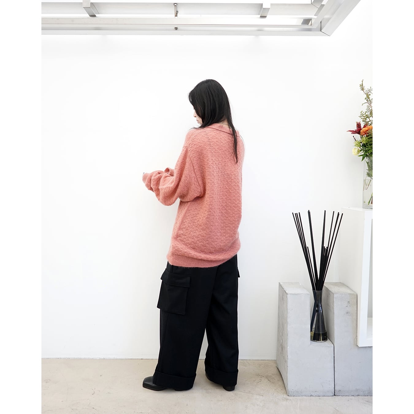 Blanc YM] (ブランワイエム) BL-24A-MSK Mohair Skipper Knit (Salmon