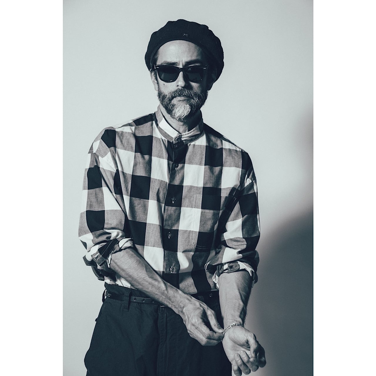 BLOCK CHECK STAND COLLAR SHIRT | 【OFFICIAL】PORTER CLASSIC ONLINE 