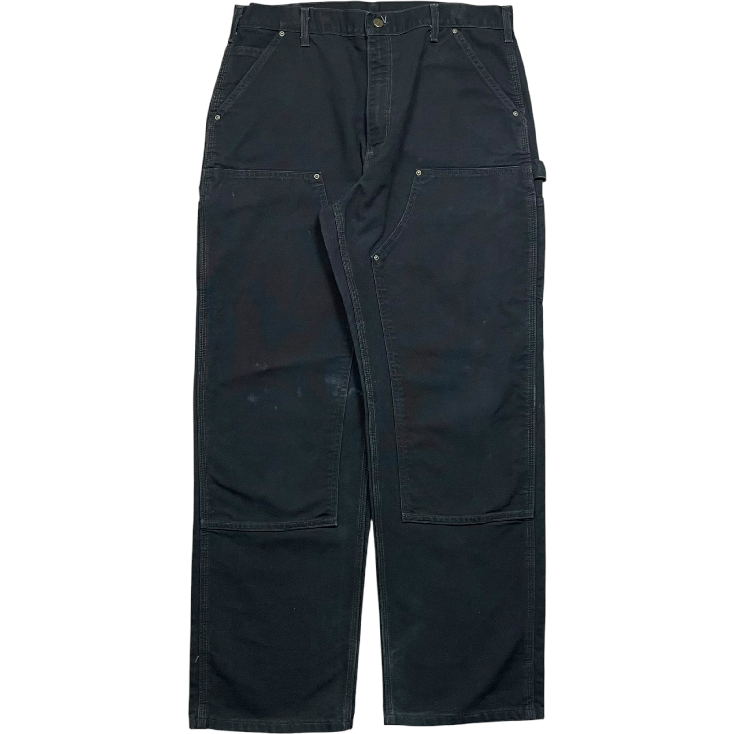 《実寸W36L31》Carhartt カーハート ダブルニー ワークパンツ ペインターパンツ ブラック no.10346