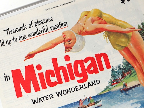 【Vintage】MICHIGAN TOURIST COUNCIL 雑誌切り抜き 1952年 The Saturday Evening Post /C023-07
