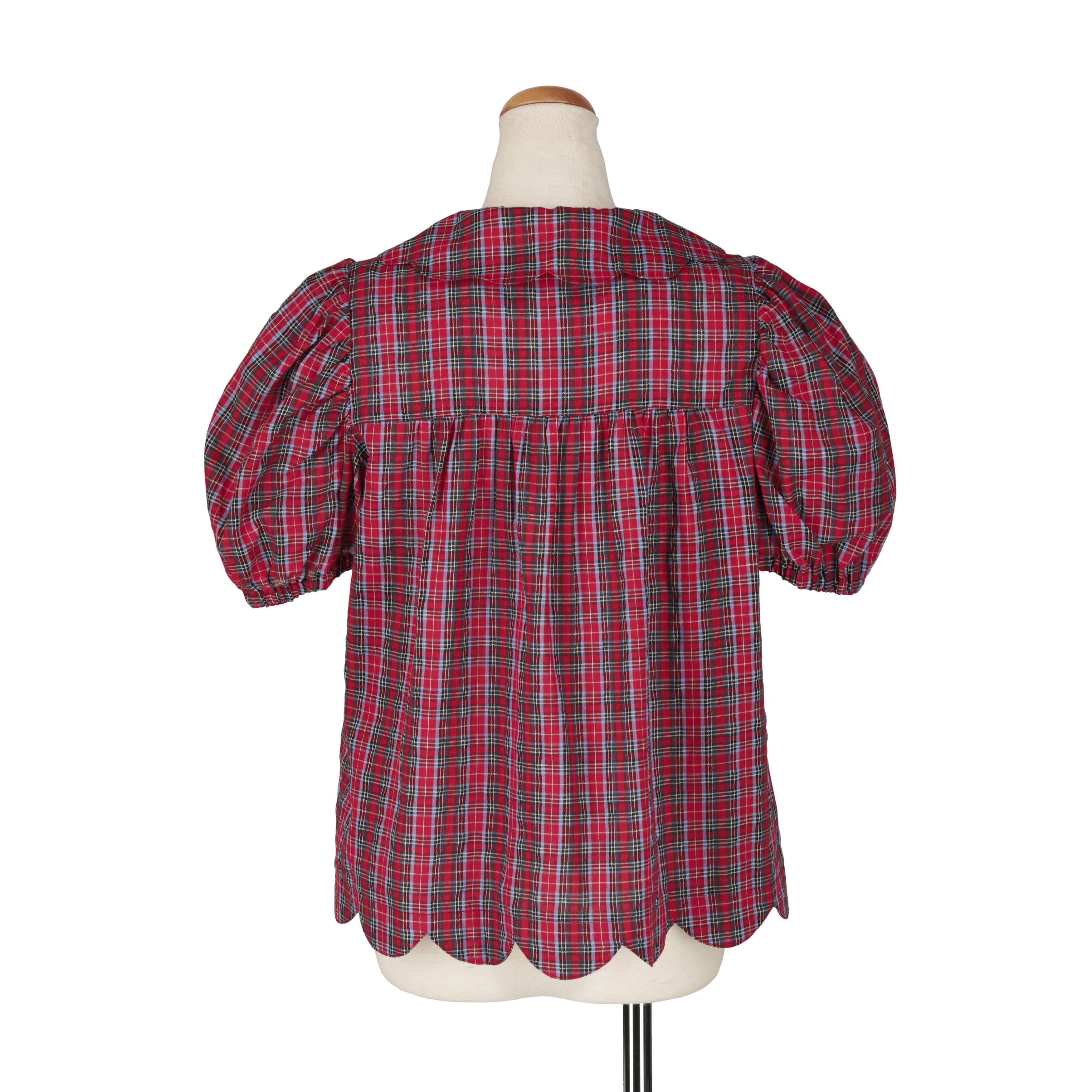 スカラップブラウス　RED