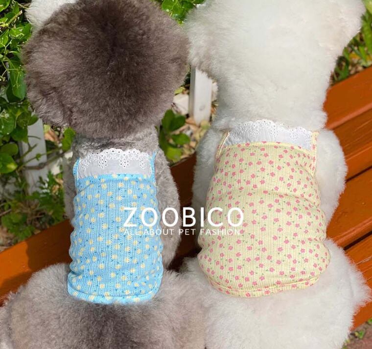 【SALE】 bebe sleeveless XS ~ XL 2color / 犬服 春夏 新作 Tシャツ 花柄 ドッグウェア シンプル 袖なし 小型犬 中型犬 トップス 涼しい タンクトップ top137