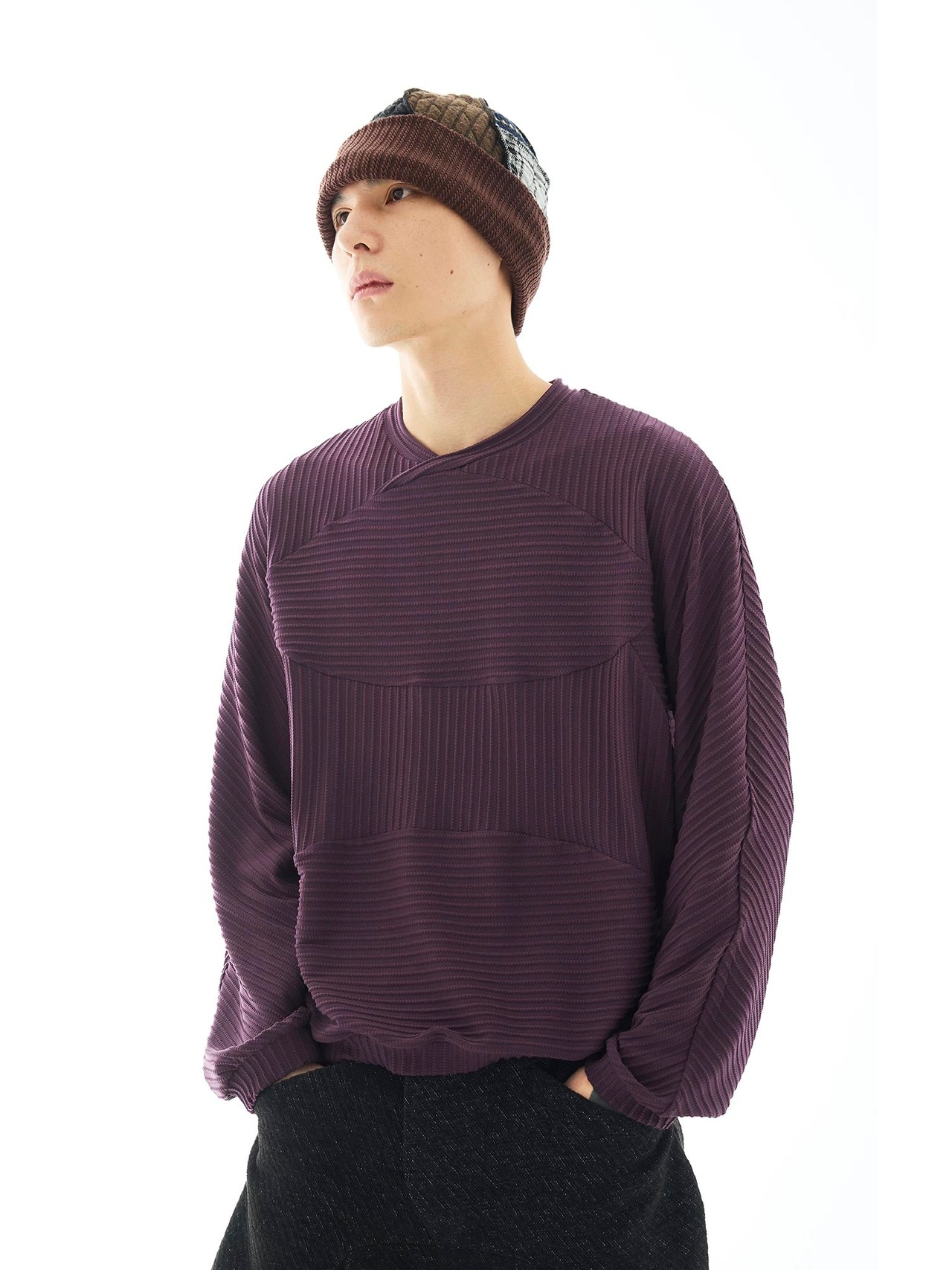 54A0 × musaafeer Patchwork Knit Beanie Warmer