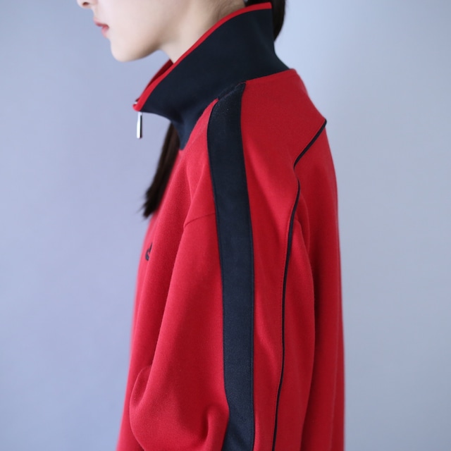 "NIKE" bi-color good switching and piping loose track jacket