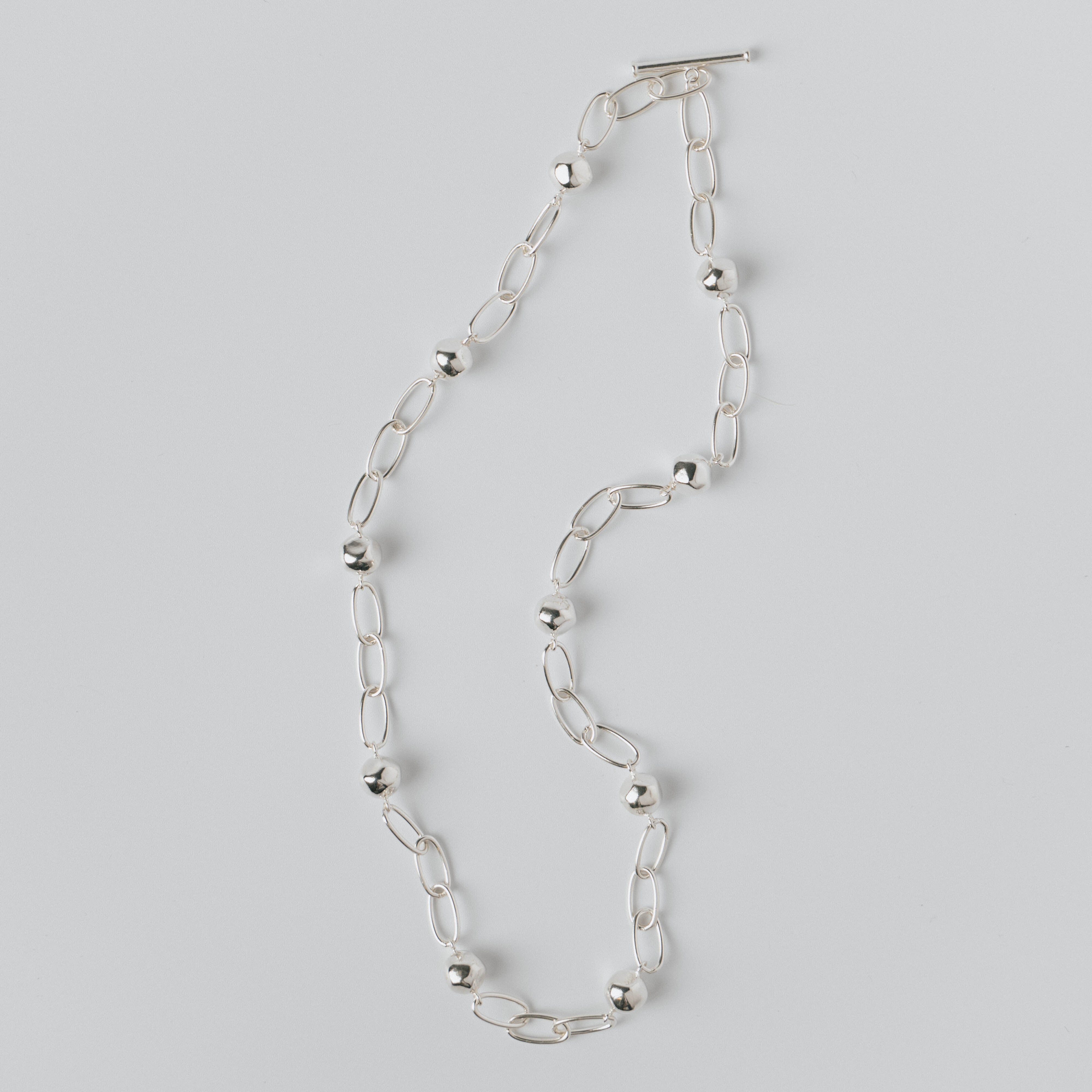 aura ] silver925 asymmetry chain bracelet | aura