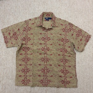 RALPH LAUREN S/S LINEN COTTON OPEN COLLAR SHIRT 1990'S OLD