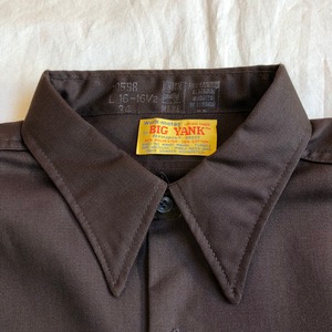 70's brown work shirts -deadstock-