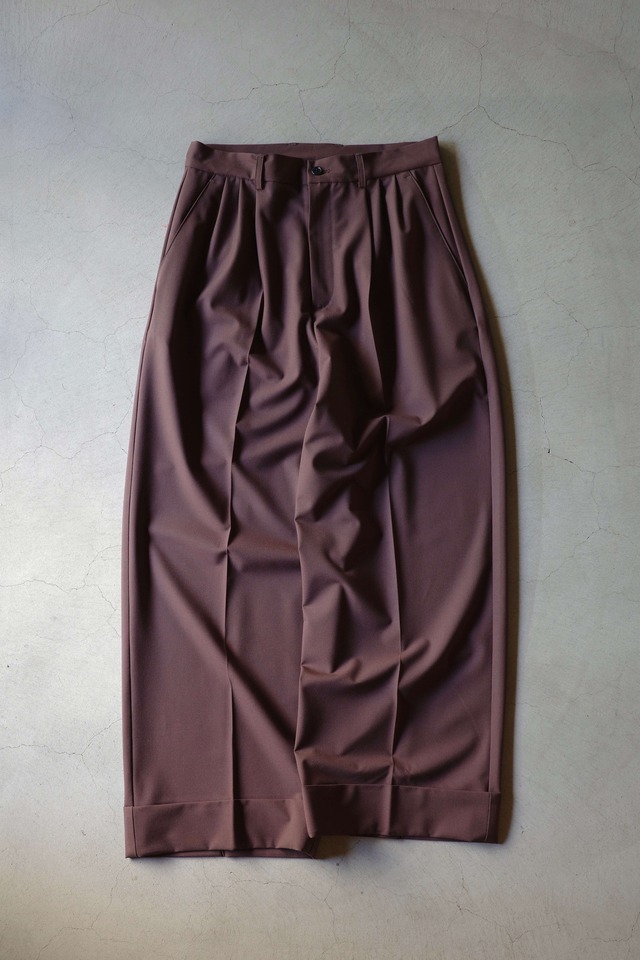 RL 【VB SEMI WIDE TUCK SLACKS -BROWN PINHEAD-】