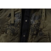 【暖かさUP】汚れ加フェイクレイヤード 中綿ジャケット T1922