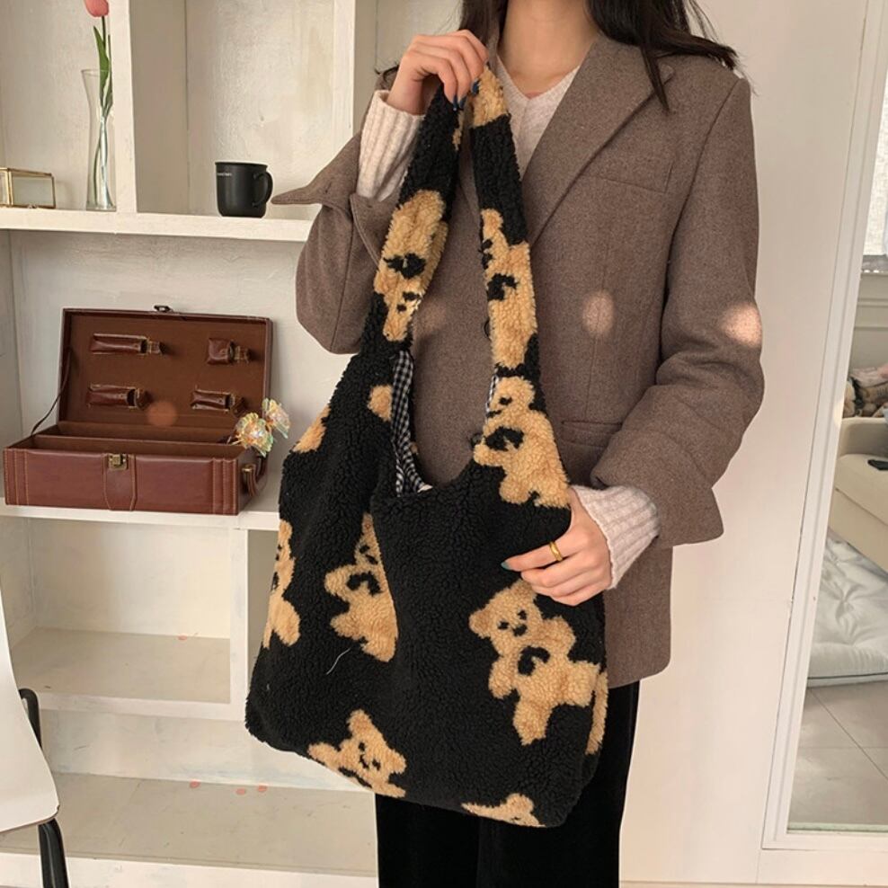 bear tote bag B 3colors / ベア トートバッグ ショルダー バッグ