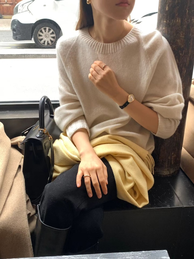 (予約) ounce / Cashemre basic pullover knit 4color