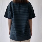 【ユニセックス】綿100％ オーバーサイズ ボーダーTシャツ｜ネイビー×グリーン｜サムネイル3