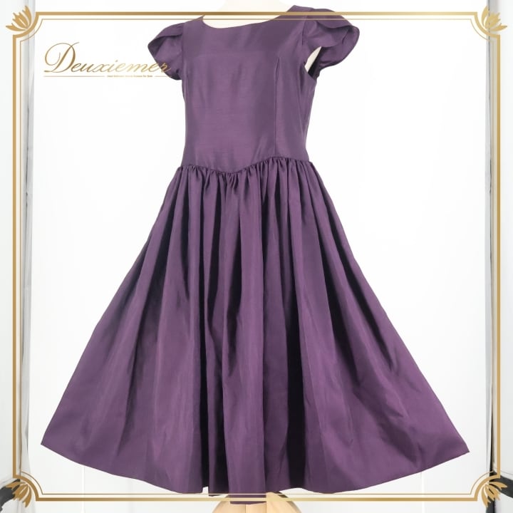 フラダンス 衣装 ワンピース ドレス パープル系 紫 濃い紫 ワンカラー