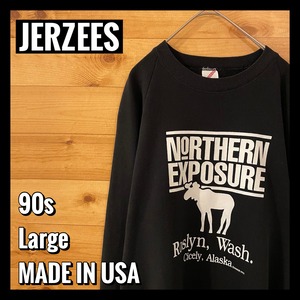 【JERZEES】90s USA製 海外ドラマ アラスカ プリント L スウェット トレーナー アメリカ古着