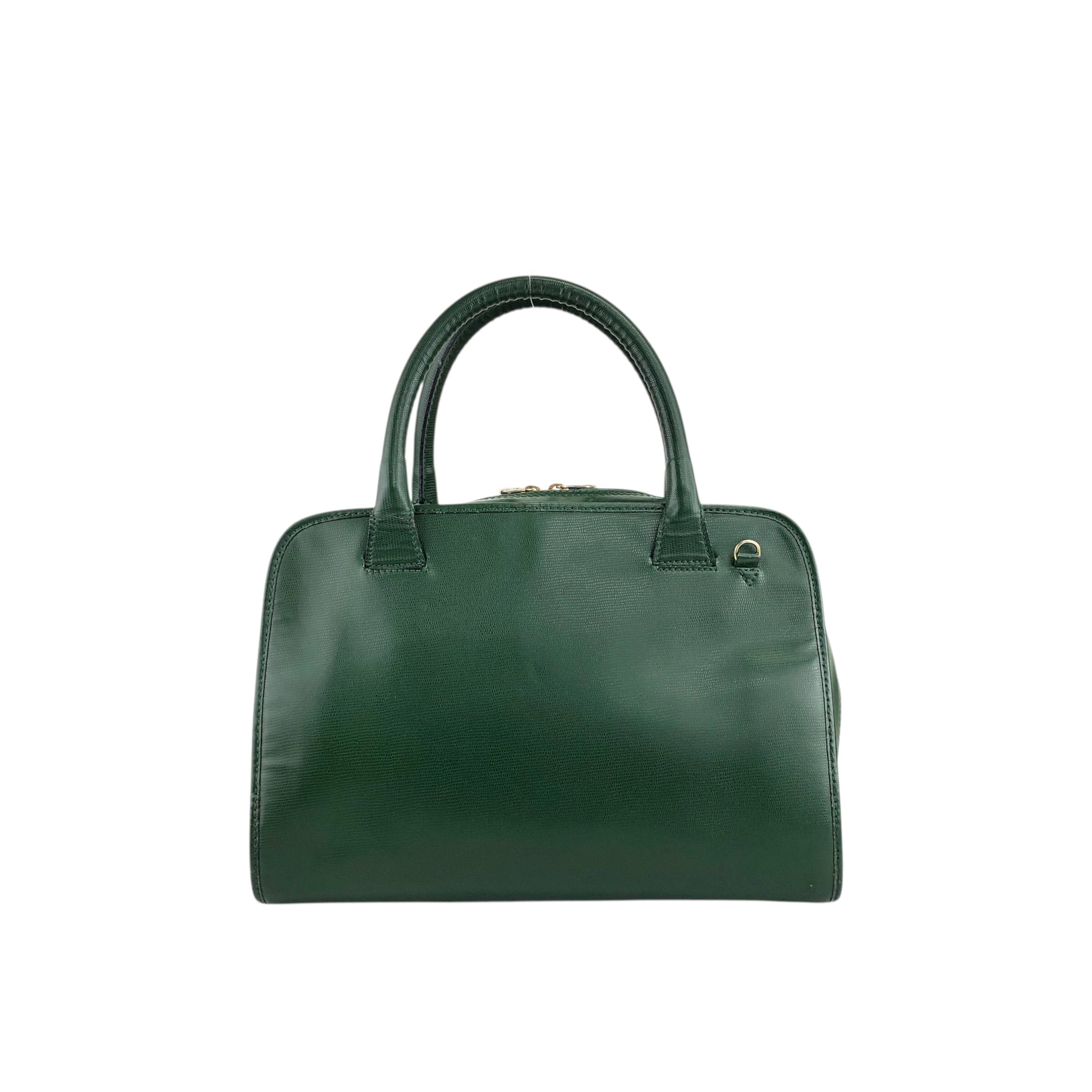 CELINE セリーヌ ハンドバッグ グリーン ロゴ サークル レザー 2way