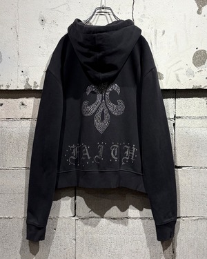 【Caka otto】Rhinestone Gothic Decoration Zip Up Hoodie