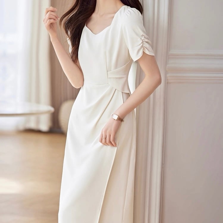 エレガントウエストシェイプドレス YH9450