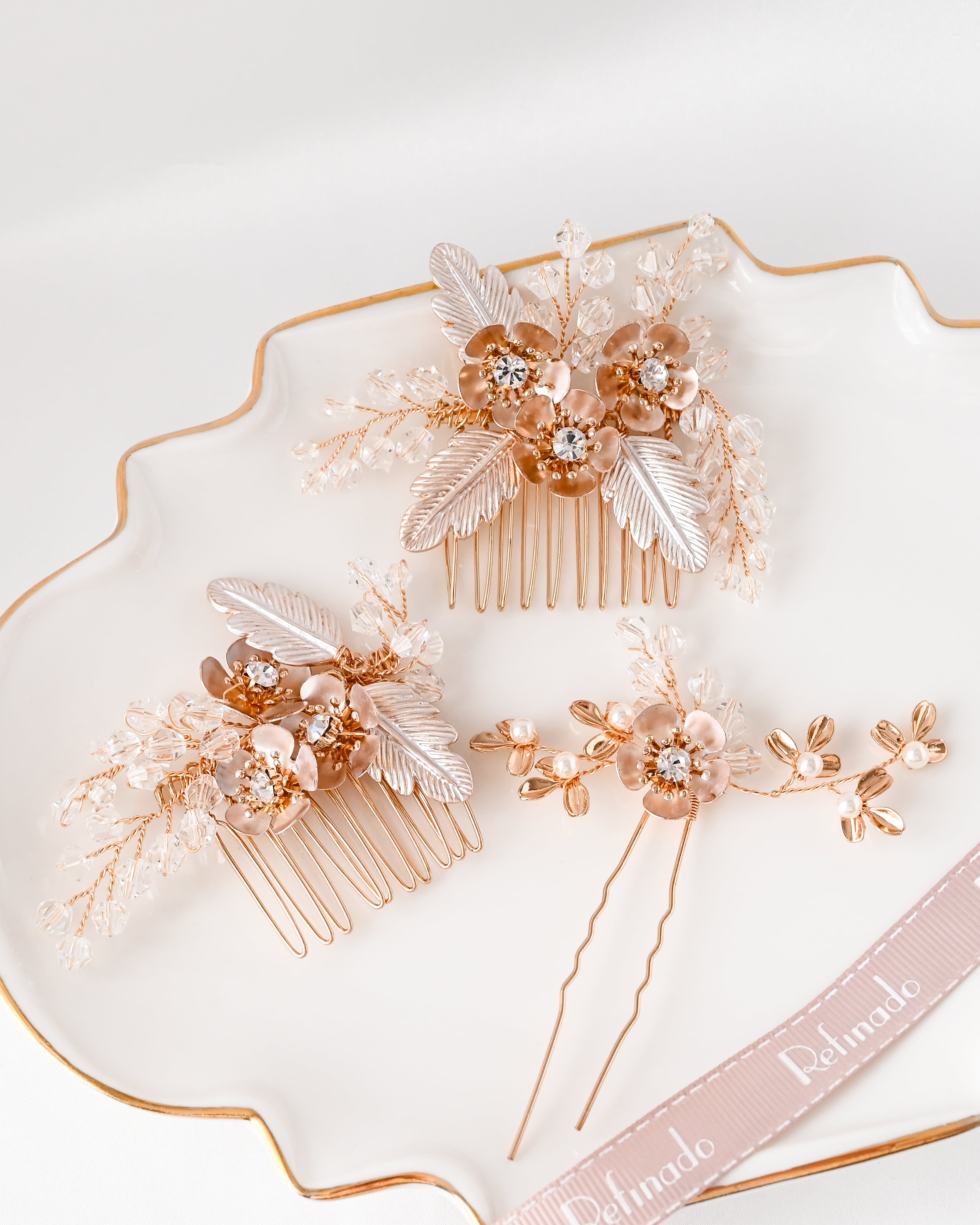 フラワービジューヘアアクセサリー3点セット【AH2602-01】