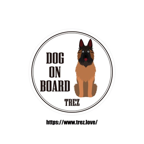 全8色 名前入り DOG ON BOARD ベルジアンシェパードドッグタービュレン ポップアート ステッカー