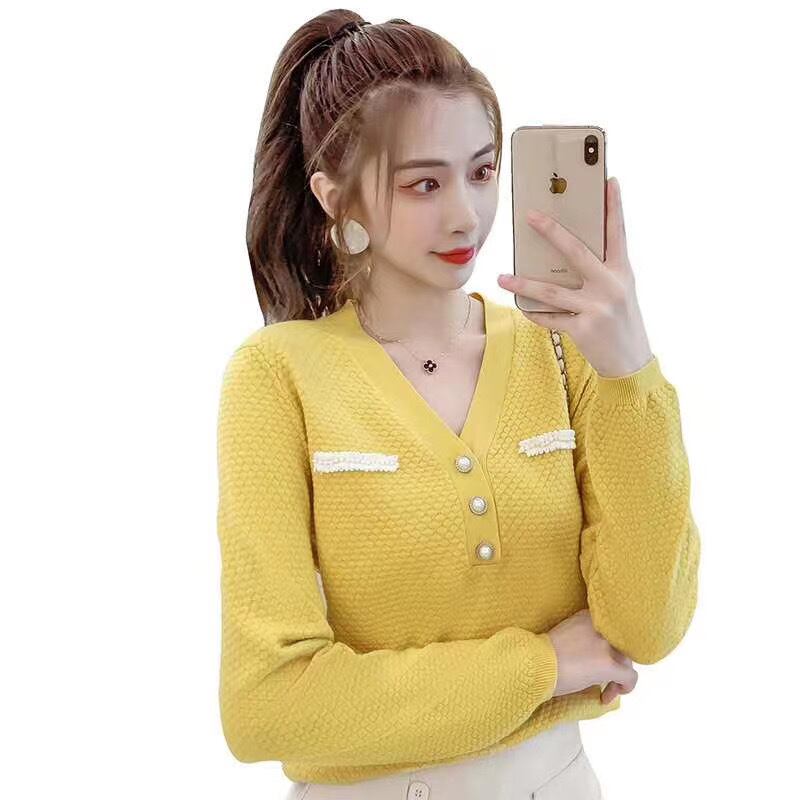 フロントパールVネックカーディガン