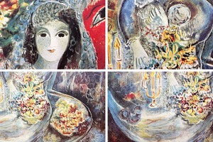 シャガール 絵画「愛しのベラ」額縁4色選択可能 作品証明書 展示用フック 限定500部エディション付複製画リトグラフ