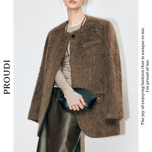【ノーカラーポケット付きジャケット 】P02194