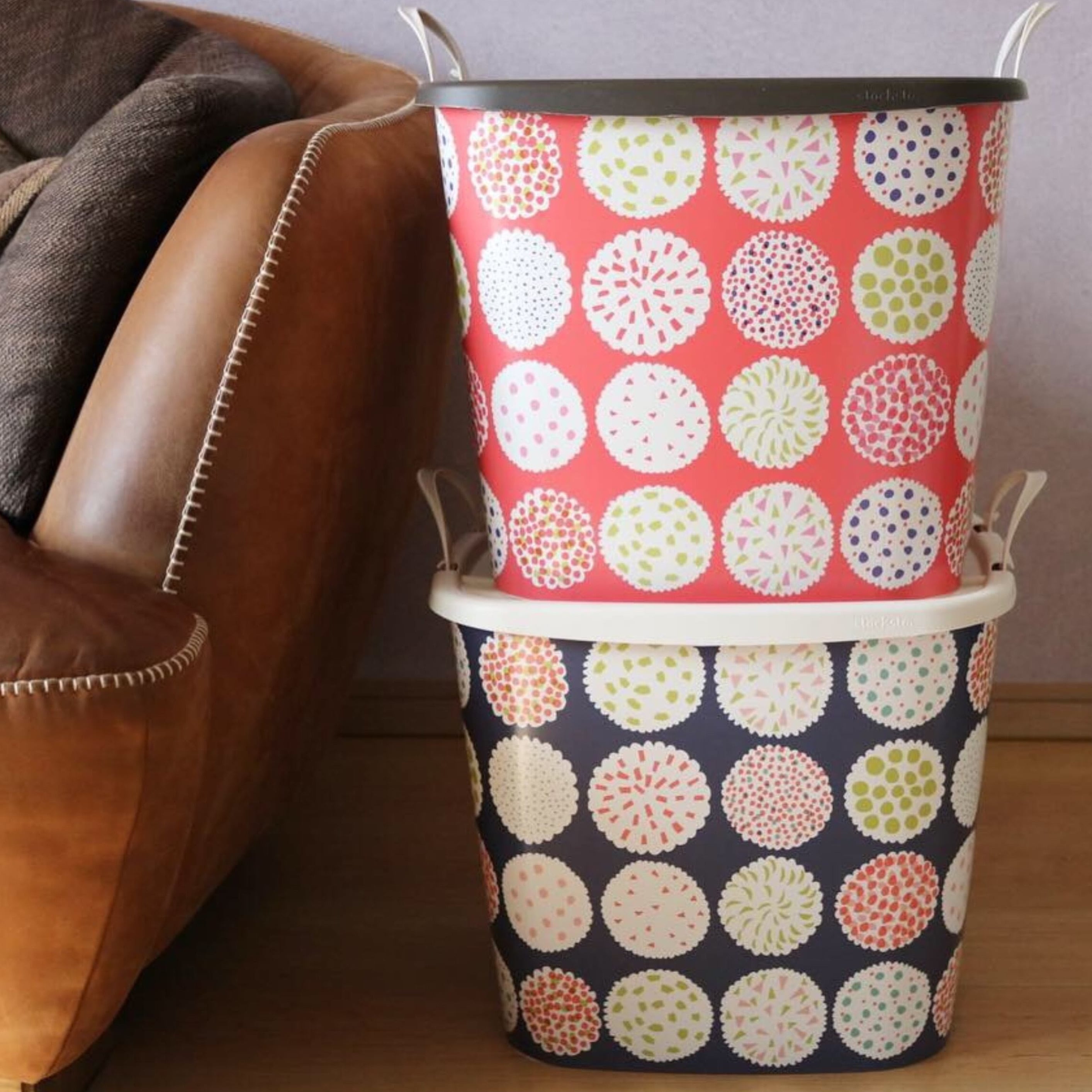 sir-etsukoアウトレット アタ製 バスケット 34cm×34cm stacksto baquet ERI SHIMATSUKA / ピーラッカ レッド | Zakka so-la