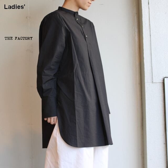 The Factory バンドカラーロングシャツ ブラック C Countly Online Store メンズ レディス ユニセックス通販 The Factory バンドカラーロングシャツ ブラック C Countly Online Store メンズ レディス ユニセックス通販
