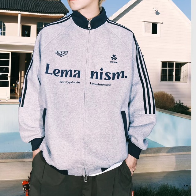 Red Fleece-Lined Baseball Jacket – Autumn Stand Collar American Style, Unisex (FD047)